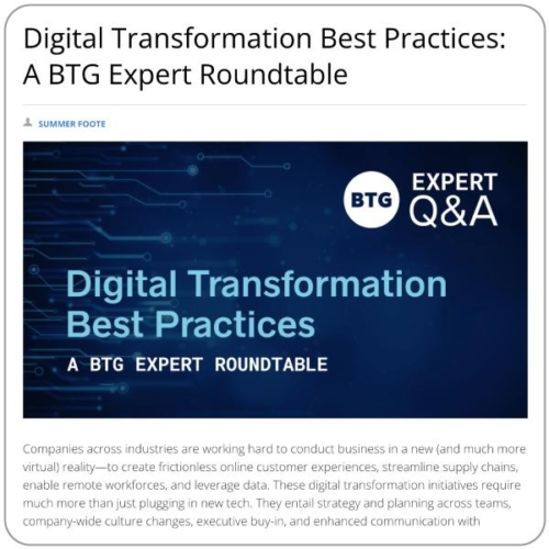 Digital Transformation Best Practices: A BTG Expert Roundtable